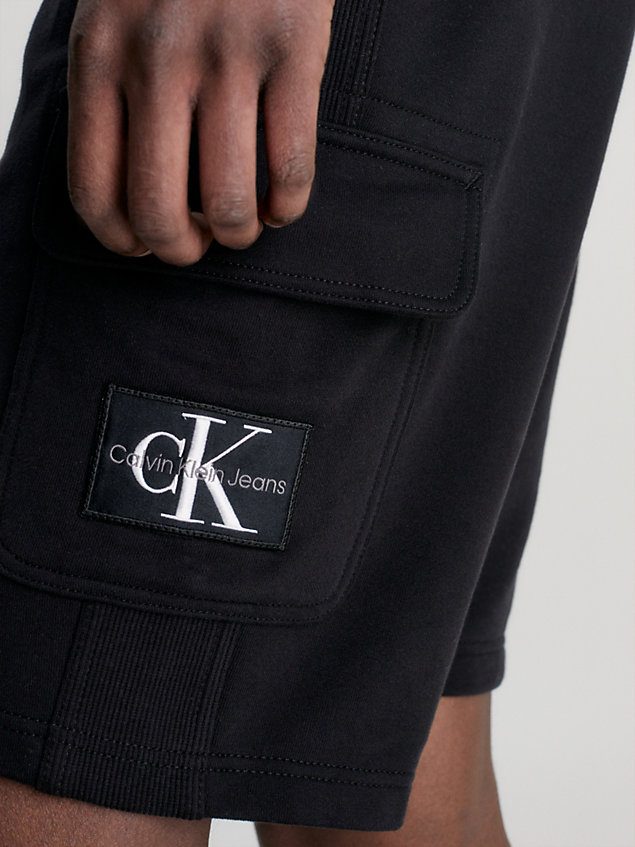 black cargo jogger shorts for men calvin klein jeans