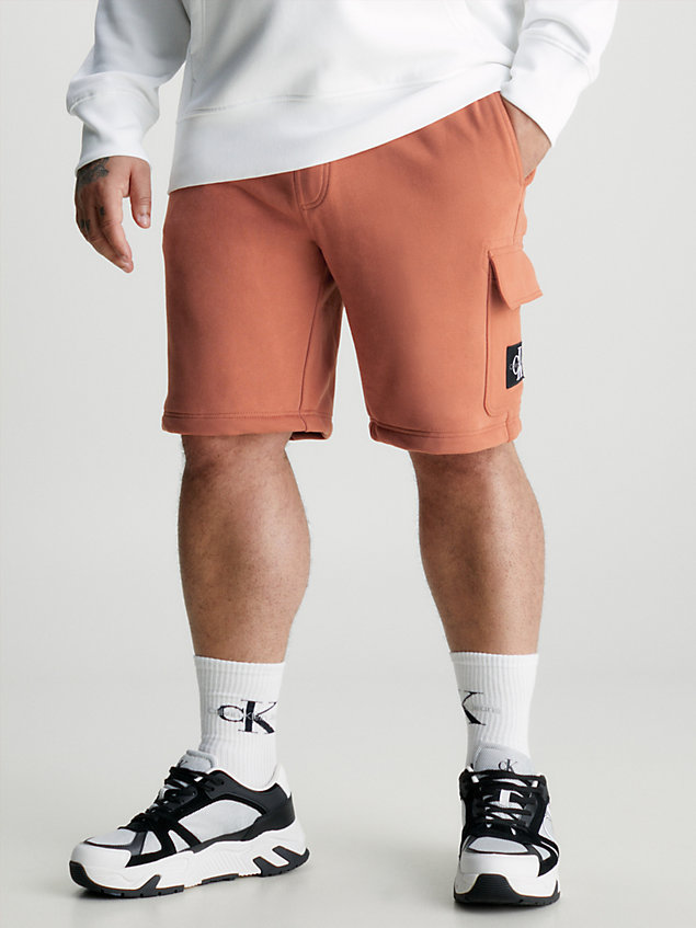 brown cargo jogger shorts for men calvin klein jeans