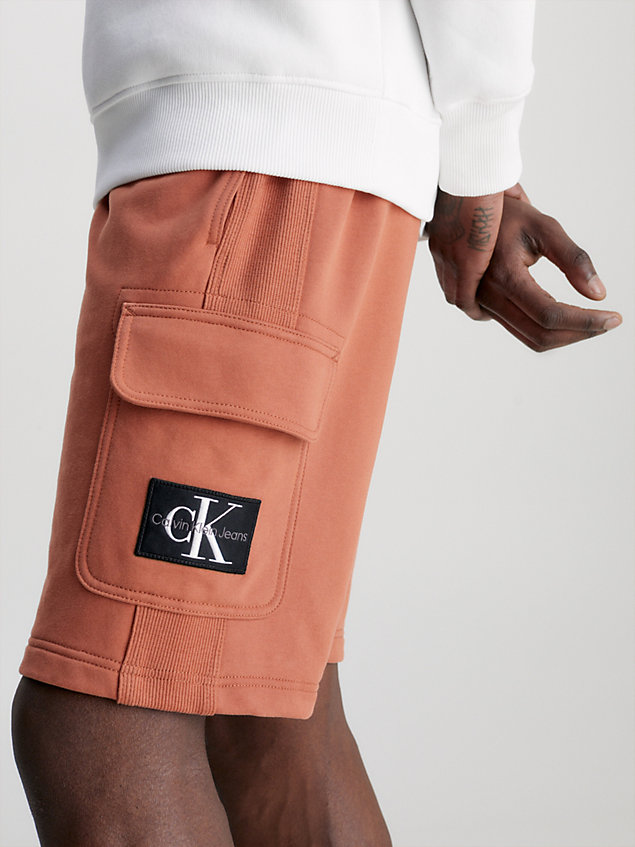 brown jogging-cargo-shorts für herren - calvin klein jeans