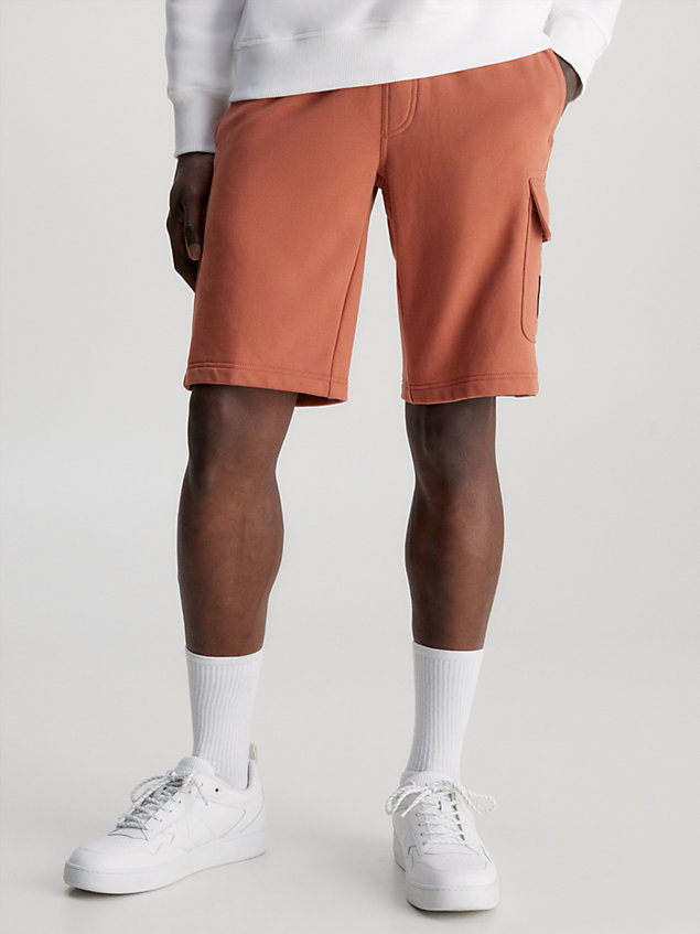brown cargo jogger shorts for men calvin klein jeans