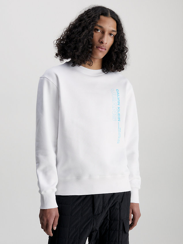  cotton fleece logo sweatshirt for men calvin klein jeans