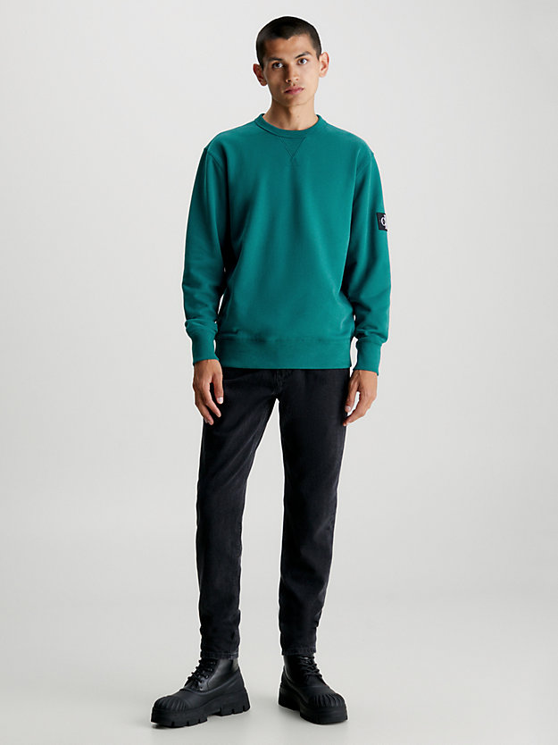 Cotton Terry Badge Sweatshirt Calvin Klein® | J30J323426CA4