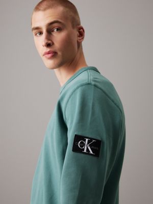 north atlantic cotton terry badge sweatshirt for men calvin klein jeans