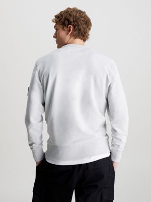 felpa in spugna di cotone con badge lunar rock da uomini calvin klein jeans