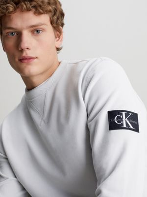 felpa in spugna di cotone con badge lunar rock da uomini calvin klein jeans