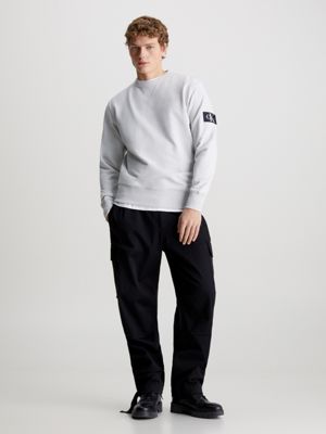 felpa in spugna di cotone con badge lunar rock da uomini calvin klein jeans