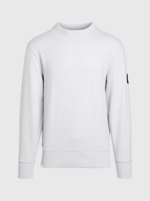 felpa in spugna di cotone con badge lunar rock da uomini calvin klein jeans