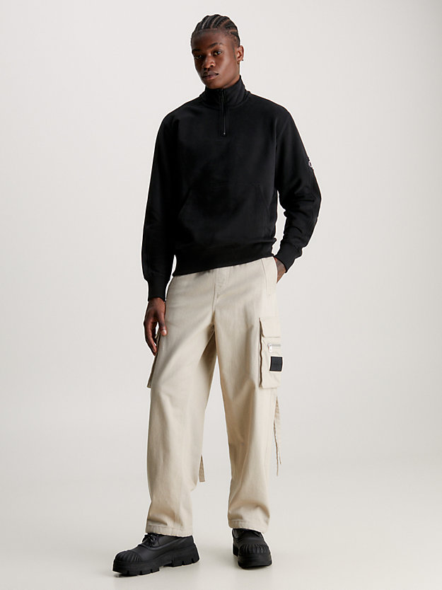 Badge Zip Neck Sweatshirt Calvin Klein® | J30J323428BEH