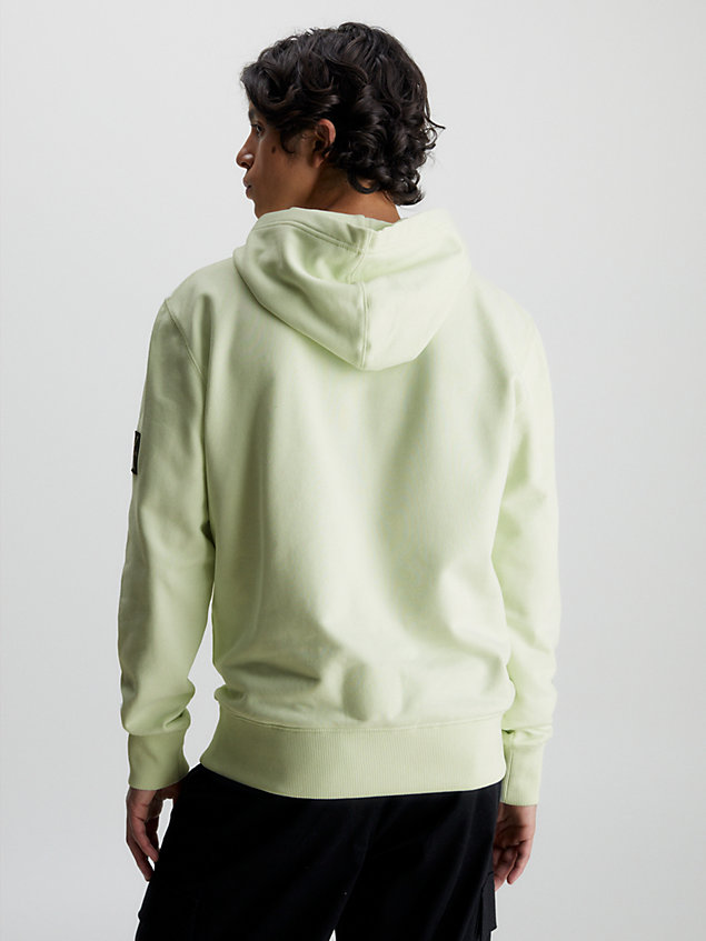 green badge-hoodie aus baumwolle für herren - calvin klein jeans