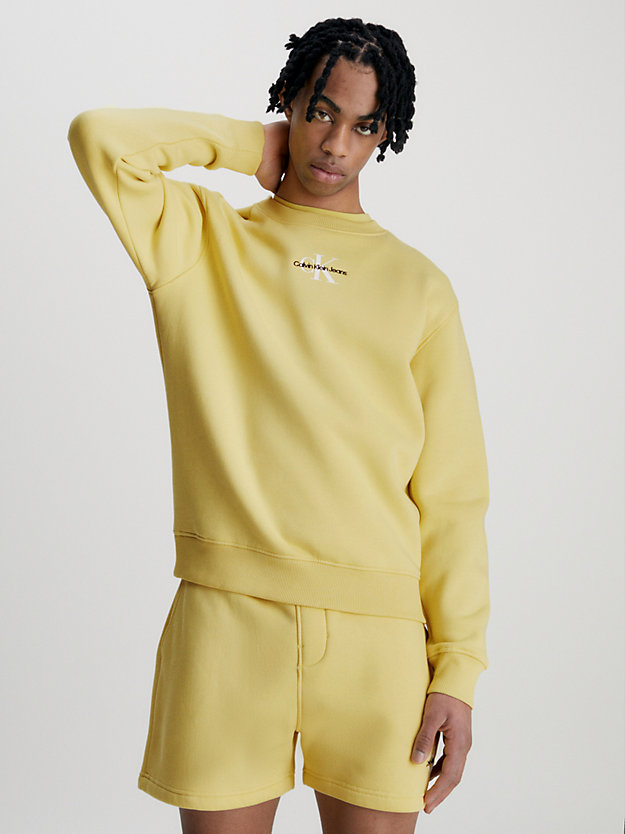 YELLOW SAND Sweat avec monogramme for hommes CALVIN KLEIN JEANS