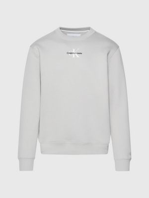 felpa monogram grey da uomo calvin klein jeans