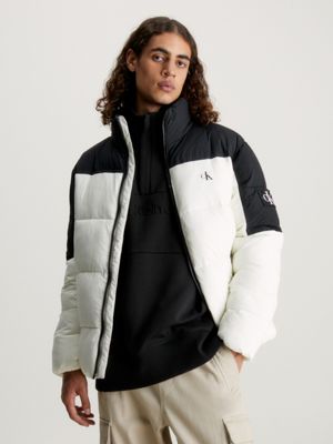 Calvin klein black sales and white jacket