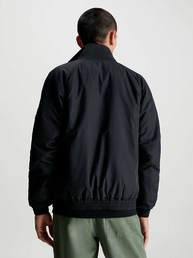 black recycled polyester bomber jacket for men calvin klein jeans