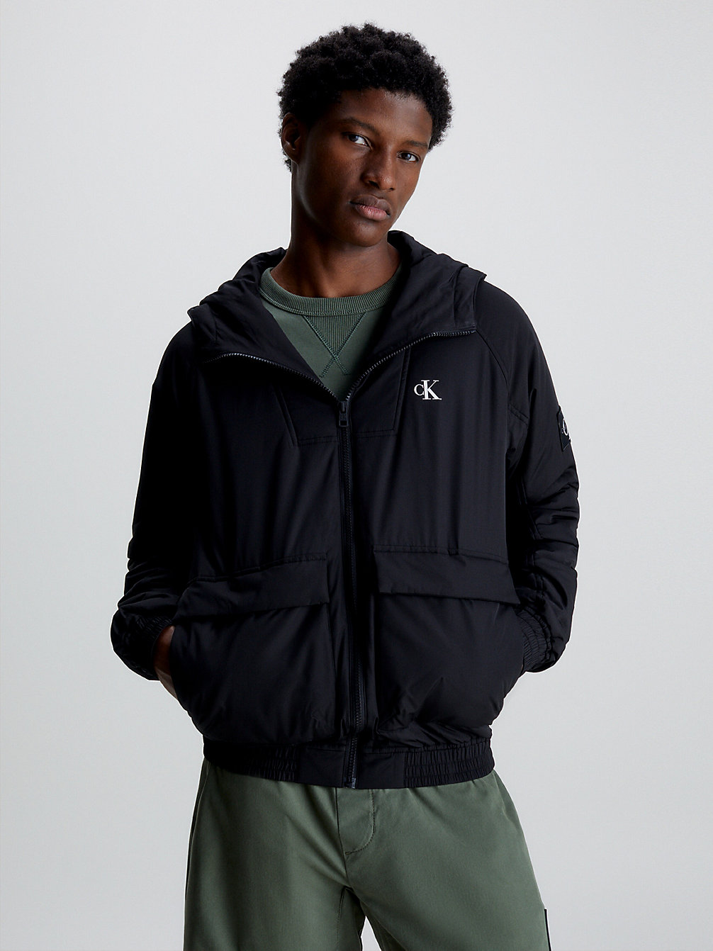 CK BLACK Padded Hooded Jacket undefined men Calvin Klein