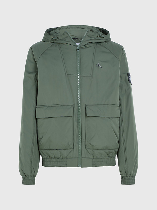 green padded hooded jacket for men calvin klein jeans