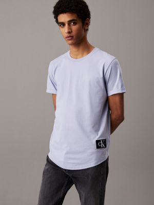 blue cotton badge t-shirt for men calvin klein jeans