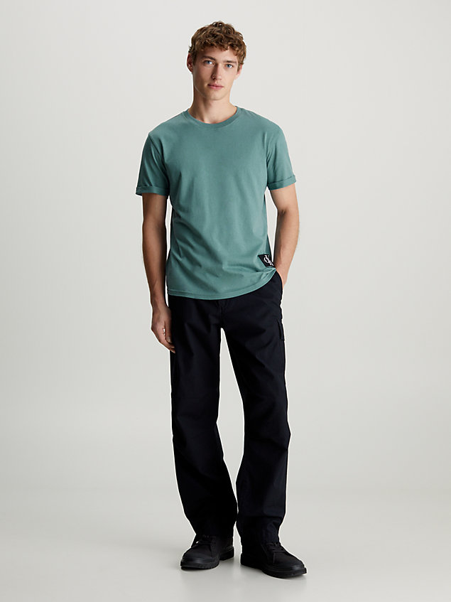 blue t-shirt bawełniany z naszywką dla mężczyźni - calvin klein jeans