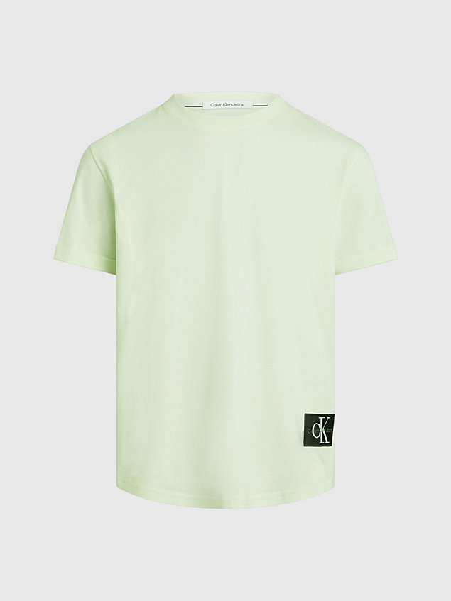 t-shirt en coton avec insigne green pour hommes calvin klein jeans