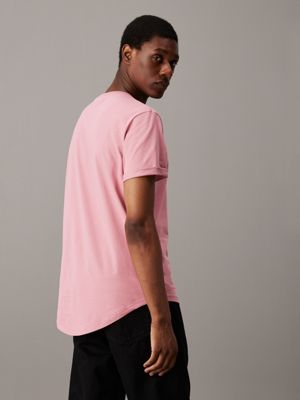 rose dusk cotton badge t-shirt for men calvin klein jeans