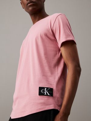 rose dusk cotton badge t-shirt for men calvin klein jeans