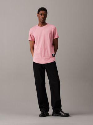 rose dusk cotton badge t-shirt for men calvin klein jeans