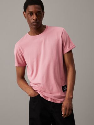 Pink calvin klein men's t shirt hotsell