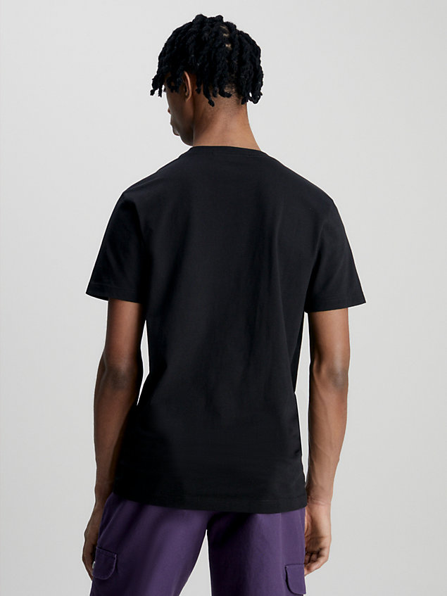 t-shirt con monogramma black da uomo calvin klein jeans