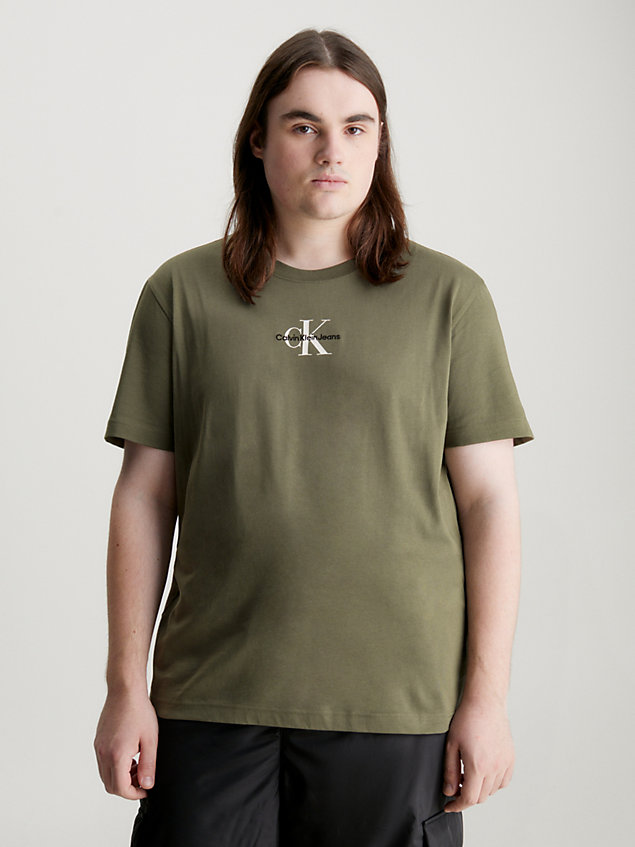 green t-shirt z monogramem dla mężczyźni - calvin klein jeans