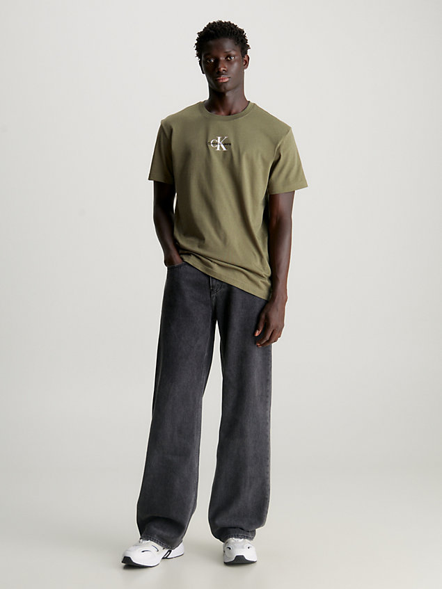 green monogram t-shirt voor heren - calvin klein jeans