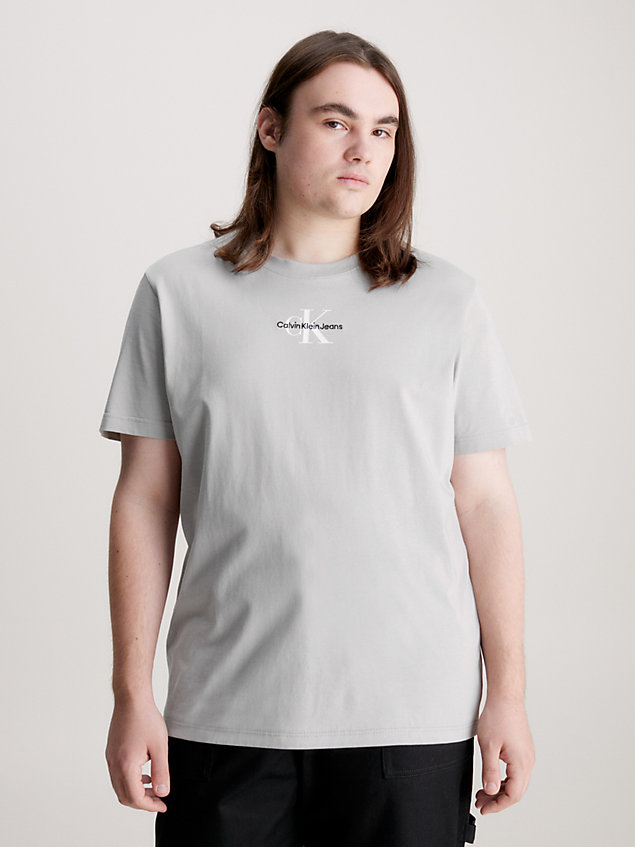 grey monogram t-shirt for men calvin klein jeans
