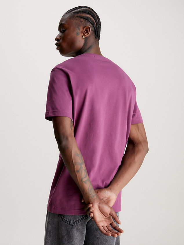 purple t-shirt aus baumwolle mit monogramm für herren - calvin klein jeans