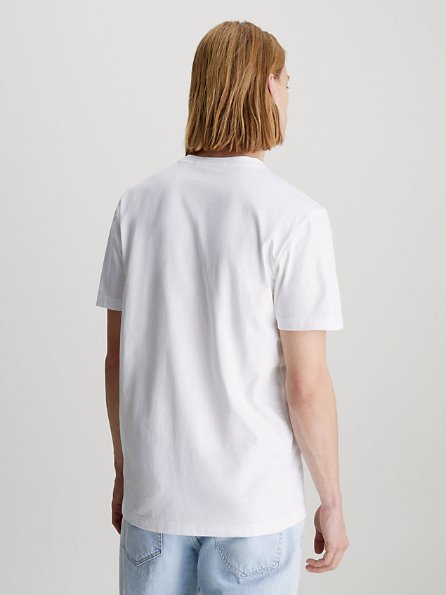 white t-shirt aus baumwolle mit monogramm für herren - calvin klein jeans