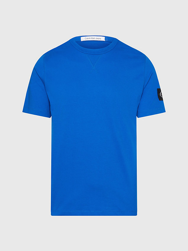 blue badge-t-shirt aus baumwolle für herren - calvin klein jeans