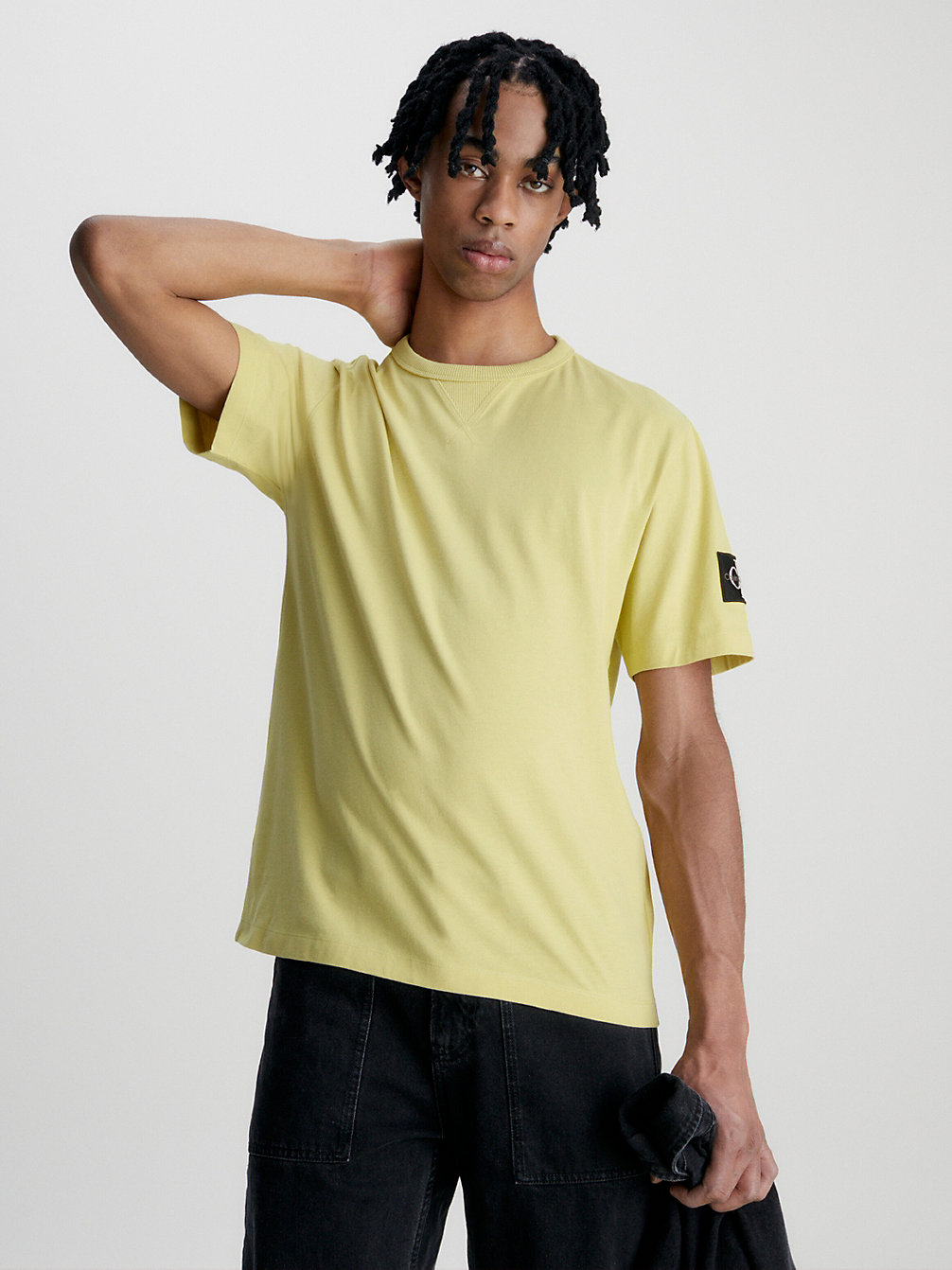 YELLOW SAND T-Shirt Avec Insigne Monogramme undefined hommes Calvin Klein