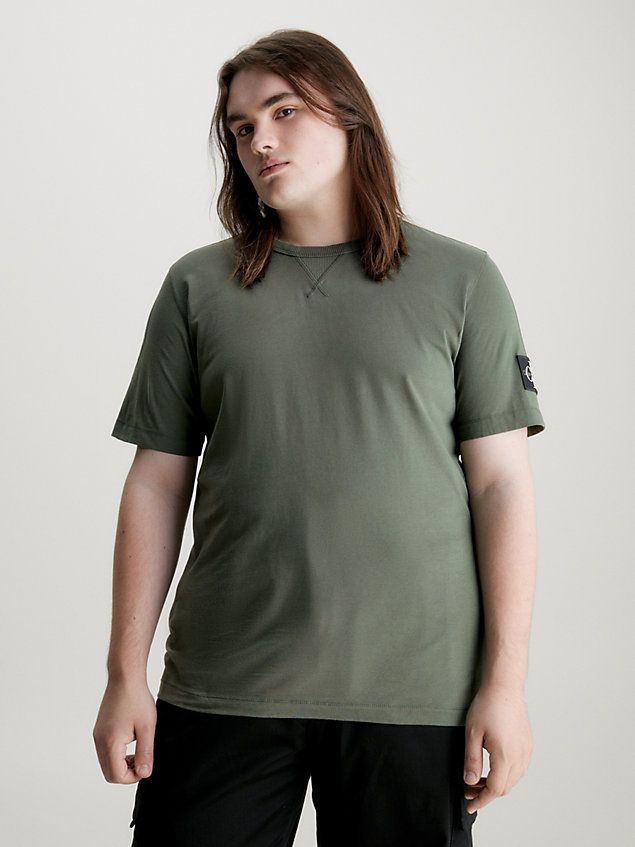camiseta de algodón con insignia green de hombre calvin klein jeans
