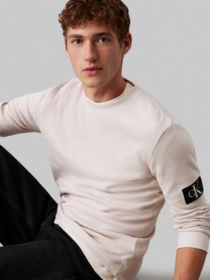 moonbeam slim long sleeve waffle t-shirt for men calvin klein jeans