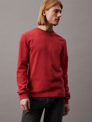 Calvin Klein Waffle Long Sleeve T-shirt in Purple for Men