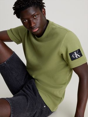 Badge-T-Shirt aus Baumwolle mit Waffelstruktur Calvin Klein 