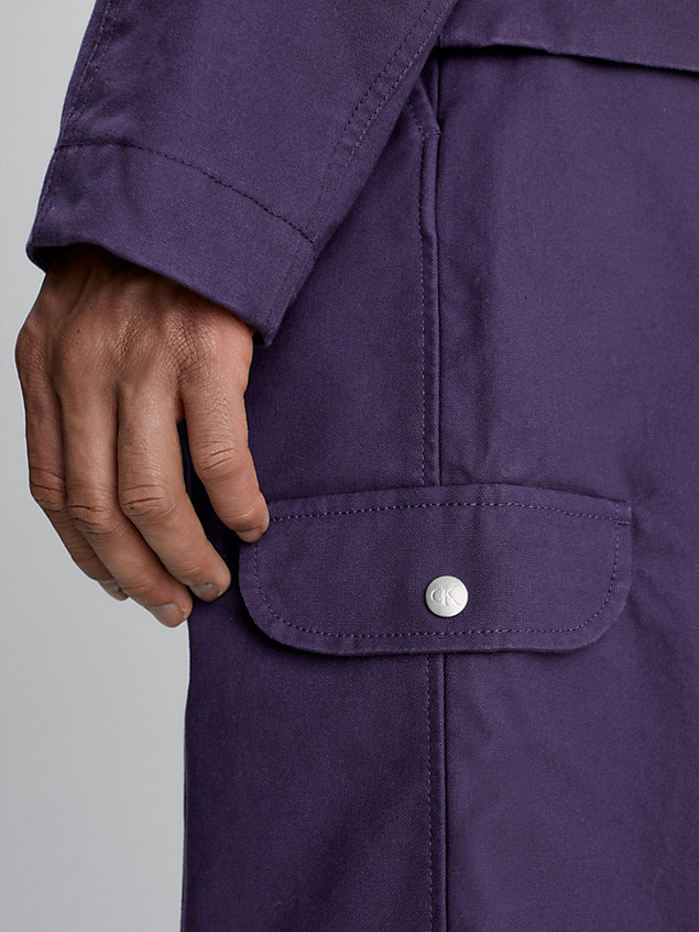 purple cotton canvas cargo pants for men calvin klein jeans