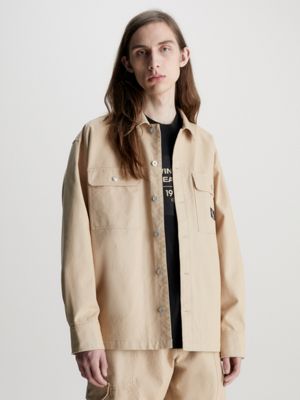 Calvin Klein Jeans Beige Recycled Cotton Shirt