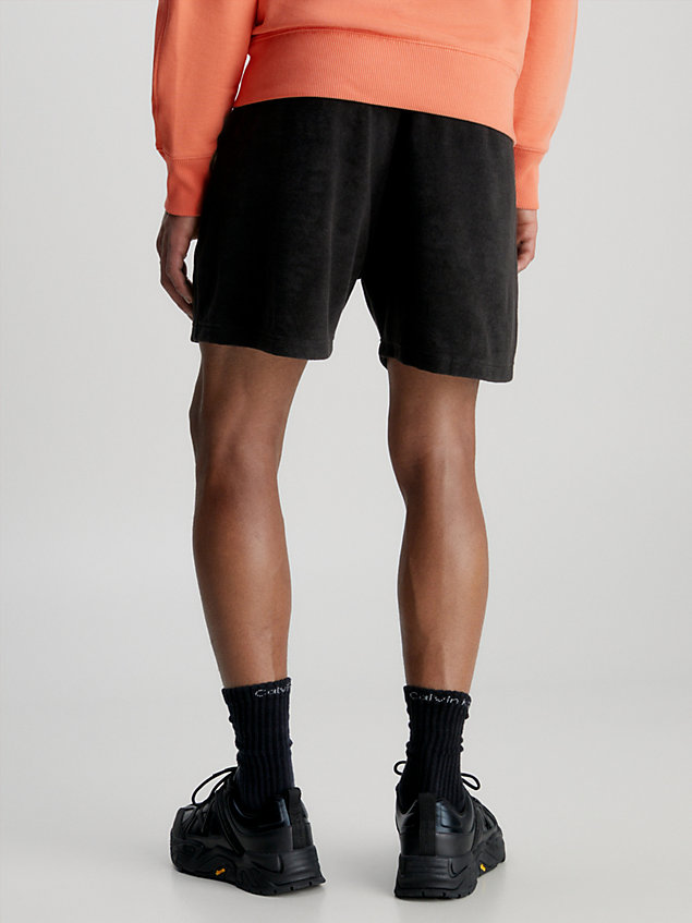 black jogging-shorts aus frottee für herren - calvin klein jeans