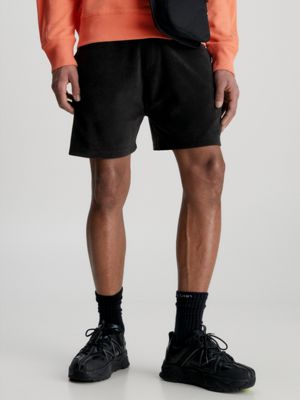 black jogging-shorts aus frottee für herren - calvin klein jeans