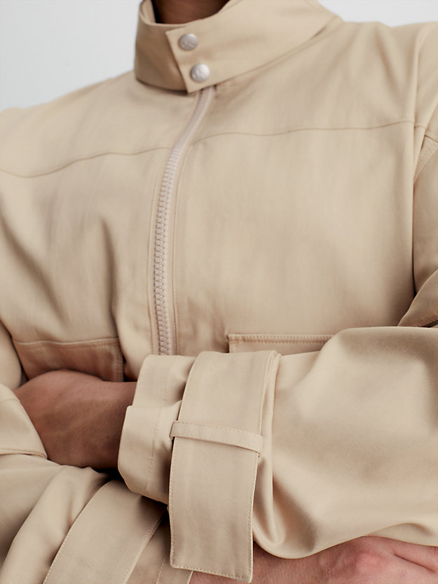 SOFT BEIGE Chemise veste oversize zippée for hommes CALVIN KLEIN JEANS