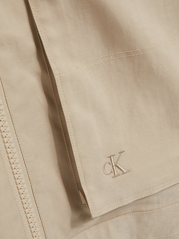 SOFT BEIGE Giacca-camicia con zip integrale oversize da uomo CALVIN KLEIN JEANS
