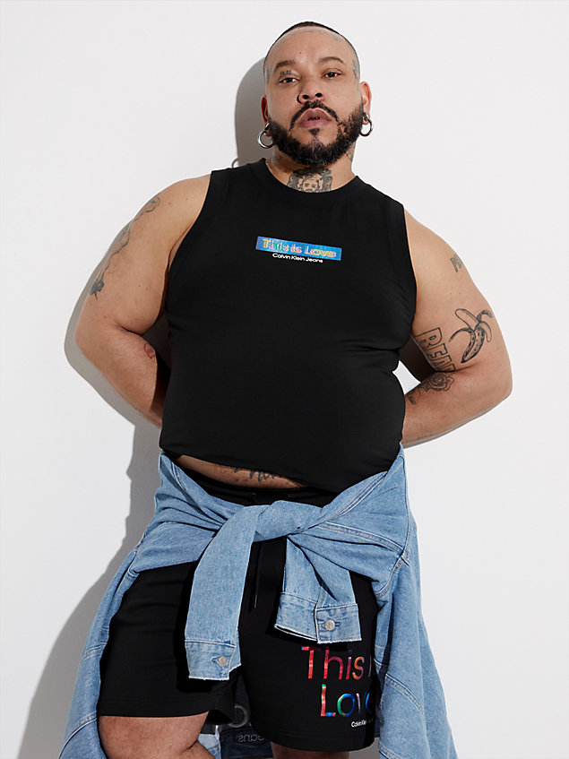 camiseta de tirantes slim - pride black de hombre calvin klein jeans