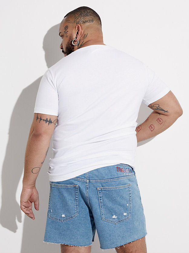 t-shirt slim - pride bright white da uomo calvin klein jeans