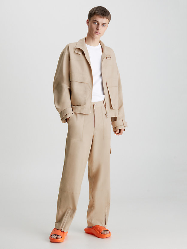 SOFT BEIGE Relaxed Cargo Pants for men CALVIN KLEIN JEANS