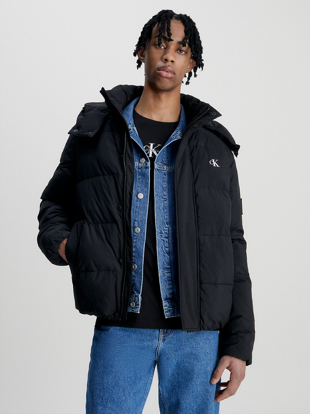 CK BLACK Hooded Puffer Jacket undefined men Calvin Klein