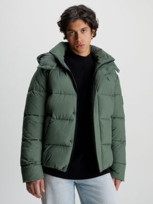 green jacke aus nylon im knitter-look für herren - calvin klein jeans