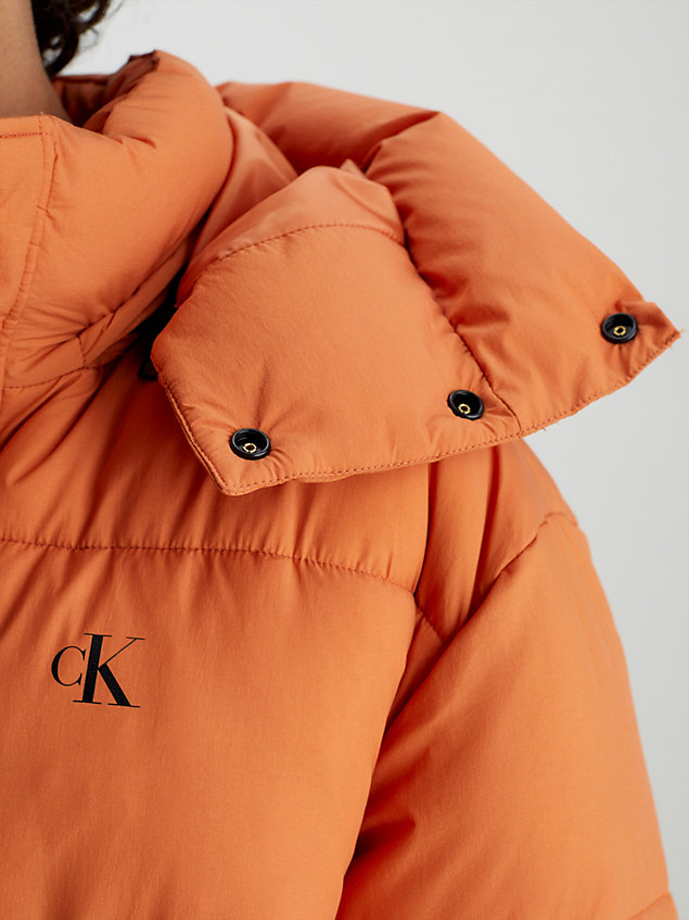 orange swobodna kurtka puchowa dla mężczyźni - calvin klein jeans